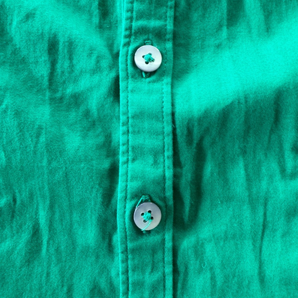 Banana Republic top button down XS Petite green business casual office - Picture 8 of 10